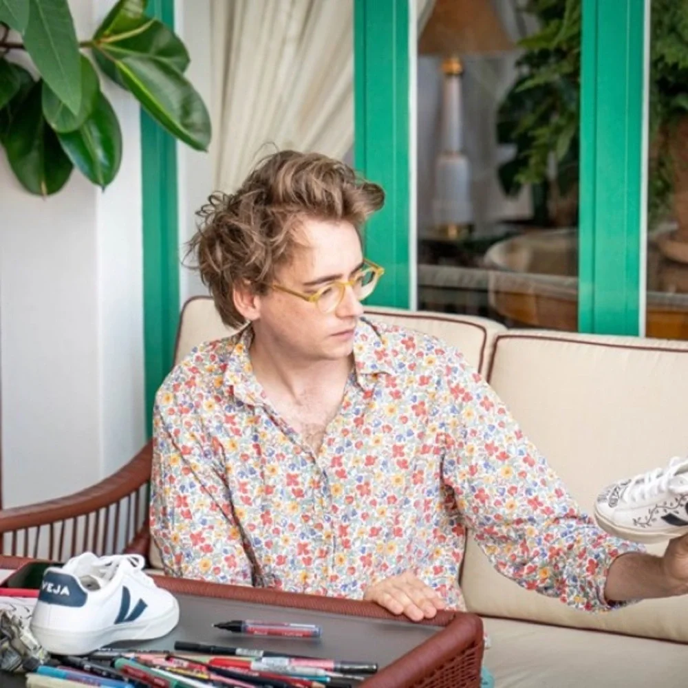 Luke Edward Hall Hand-customized Vejas Sneakers - Picture 4 of 6